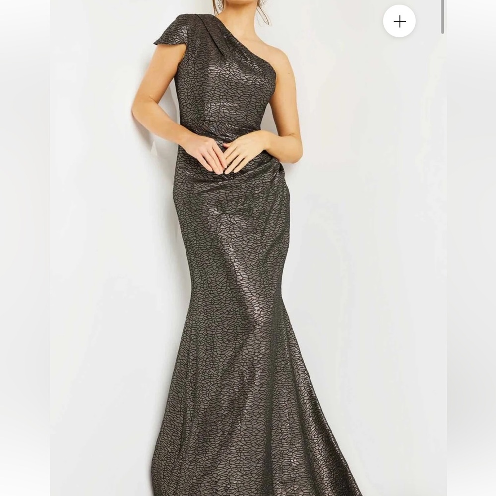 Jovani 1 Shoulder Jacquard Evening Gown